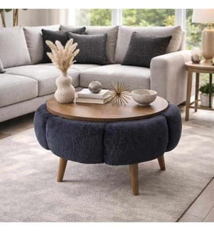 Table basse Papatya - Anthracite et Noyer
