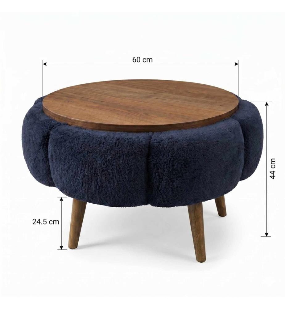 Table basse Papatya - Anthracite et Noyer