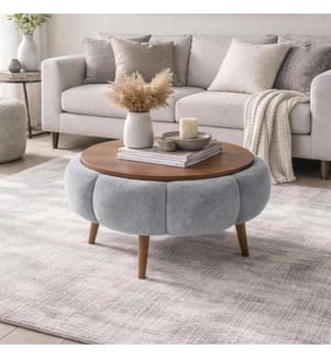Table basse Papatya - Gris et Noyer