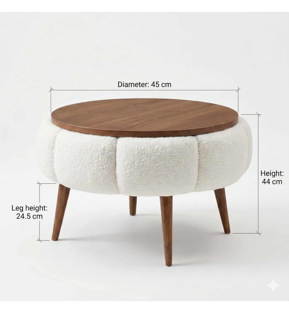 Table d'appoint Papatya - Crème
