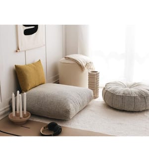 Coussin, gris, tissu : 100% Teddy