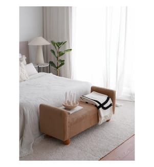 Banc, camel, tissu : 100% Teddy