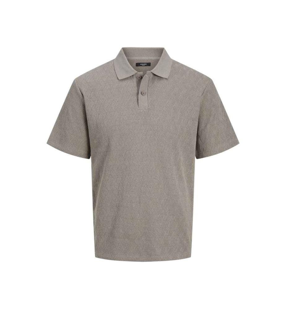 Poloshirt Jacquard - Grau