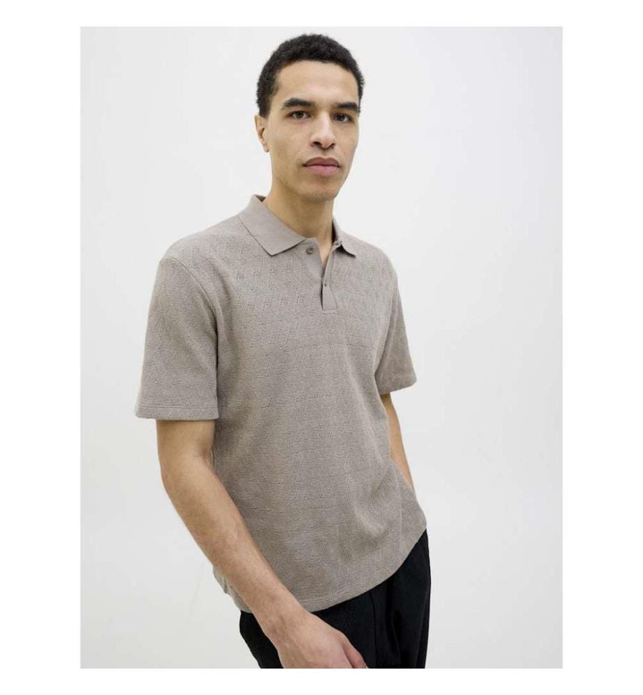 Poloshirt Jacquard - Grau