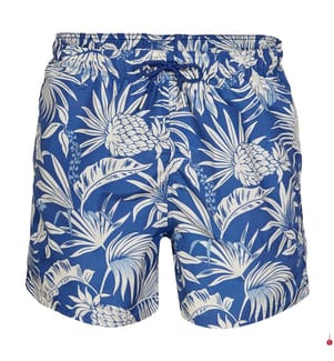 Badeshorts mit tropischem Print - Reiches Blau