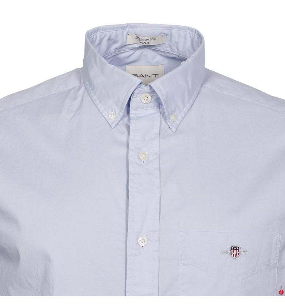 Popeline-Hemd Classic Fit - Hellblau