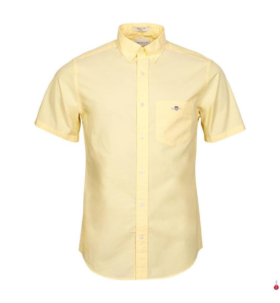 Popeline-Hemd Classic Fit - Banana Yellow