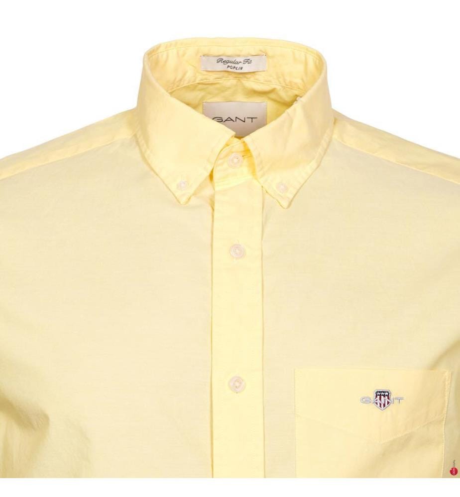 Popeline-Hemd Classic Fit - Banana Yellow