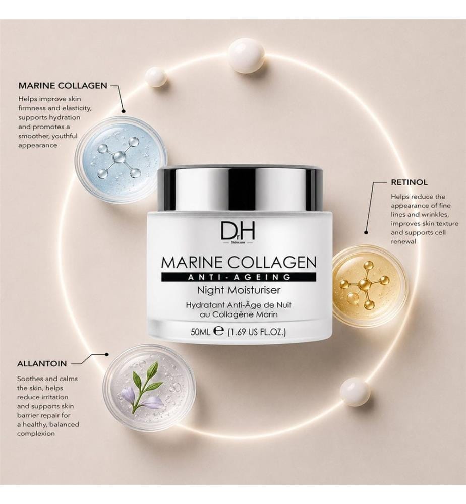 Crème de Nuit Anti-Âge au Collagène Marin - 50 ml