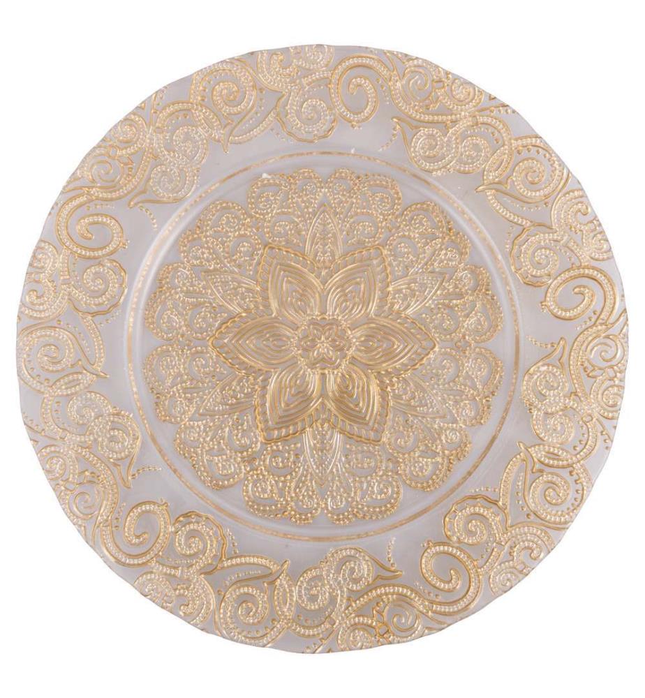 Untersetzer aus Barockglas - 33 cm / Vergoldet