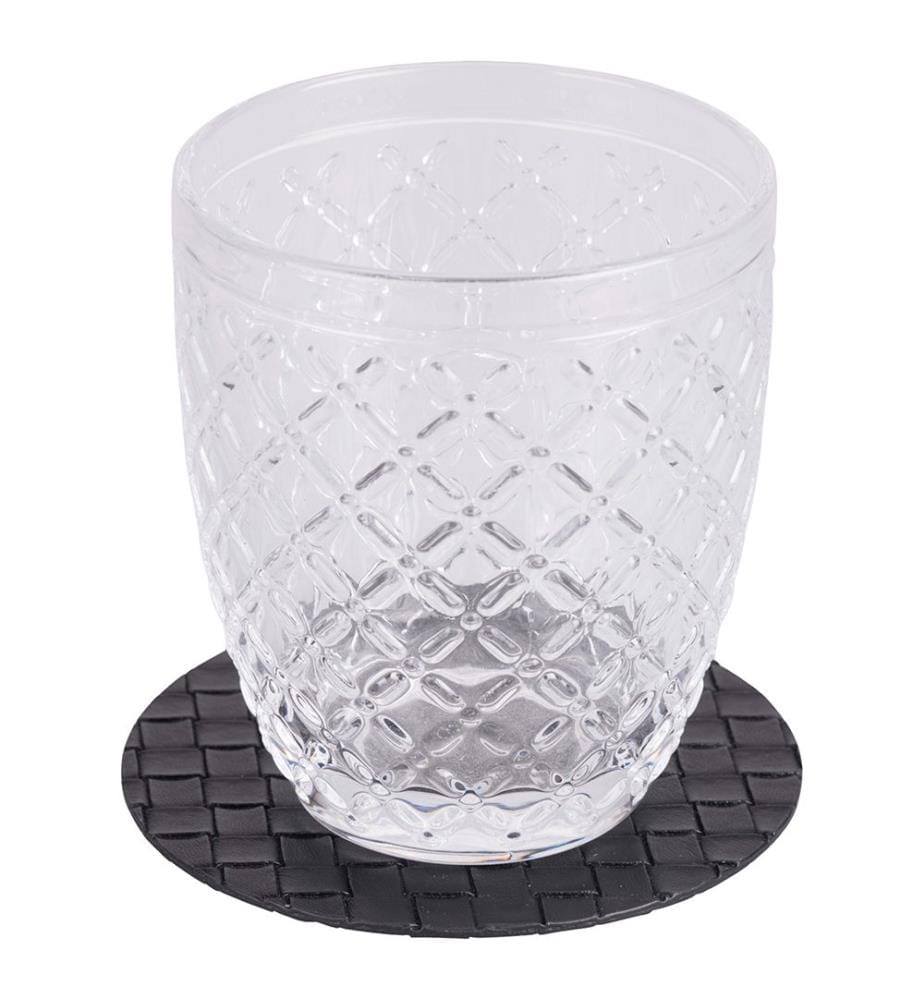 Horeca Set de 6 sous-verres noirs tissés D10cm