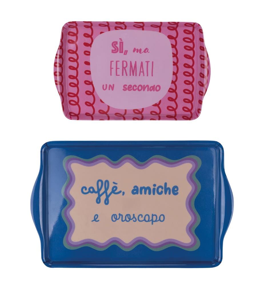 Mehr Amor 2er-Set Melamintabletts - Rosa und Blau