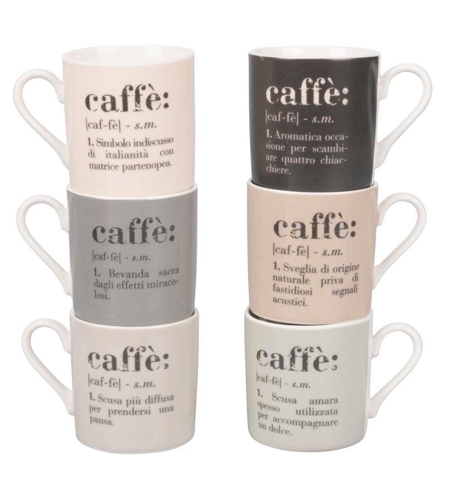 Set of 6 Coffee Cups 90 ml - Multicolor