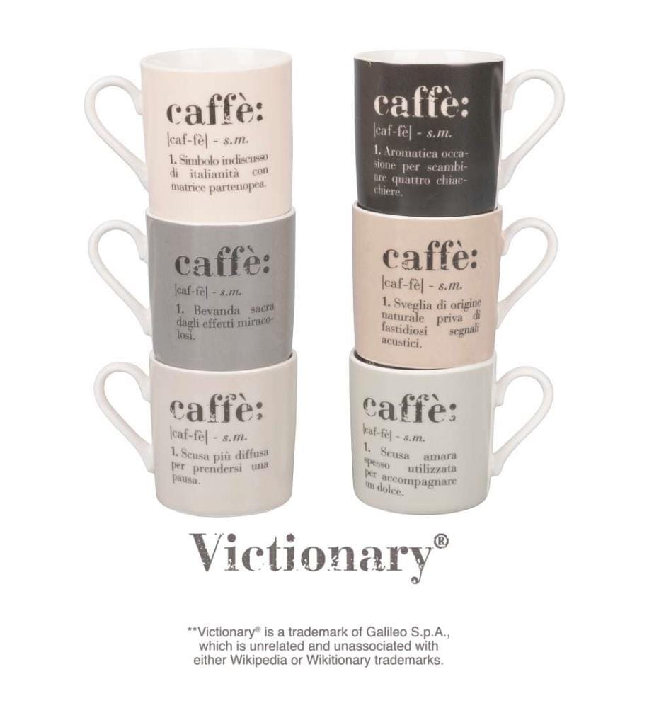 Set of 6 Coffee Cups 90 ml - Multicolor