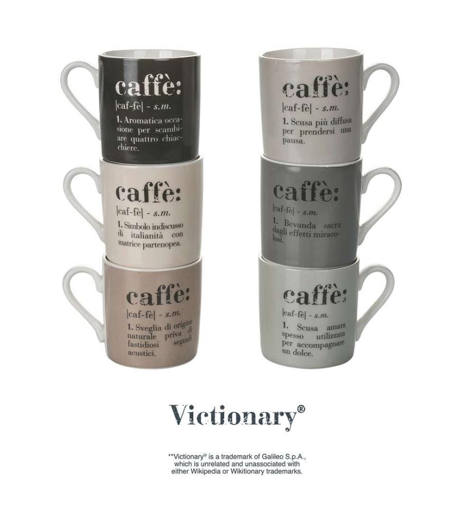 Set of 6 Coffee Cups 90 ml - Multicolor