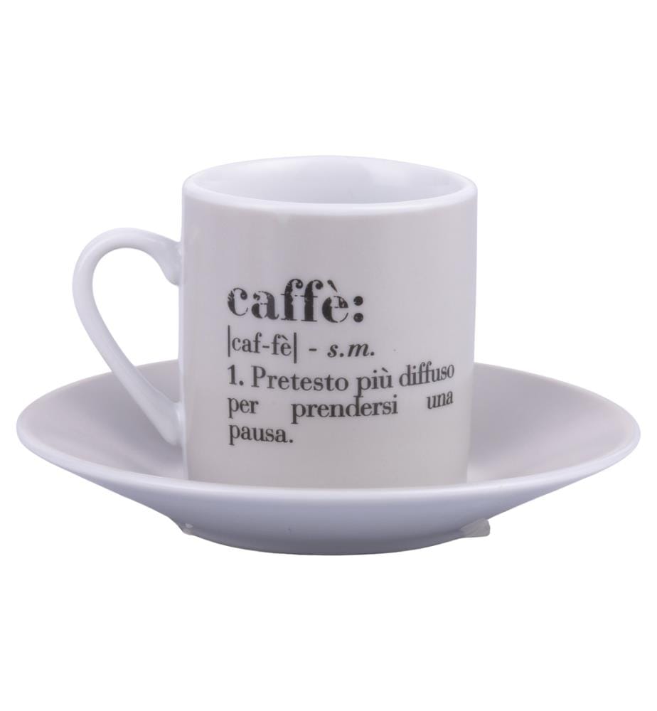 Set aus 6 Tassen 90 ml mit Untertasse - Mehrfarbig