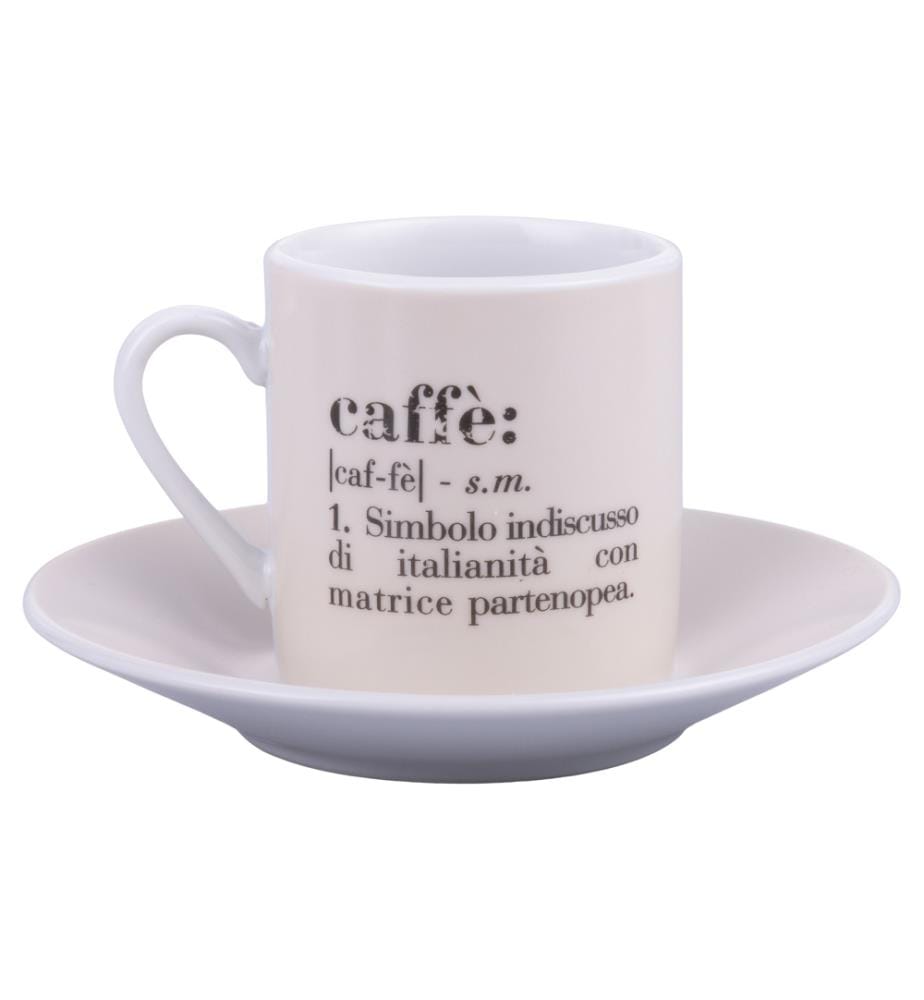 Set aus 6 Tassen 90 ml mit Untertasse - Mehrfarbig