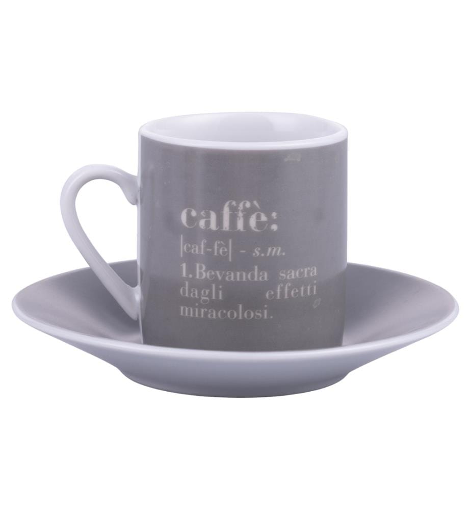 Set aus 6 Tassen 90 ml mit Untertasse - Mehrfarbig