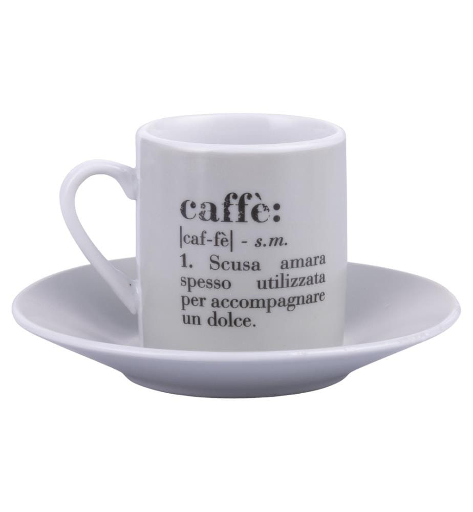 Set aus 6 Tassen 90 ml mit Untertasse - Mehrfarbig