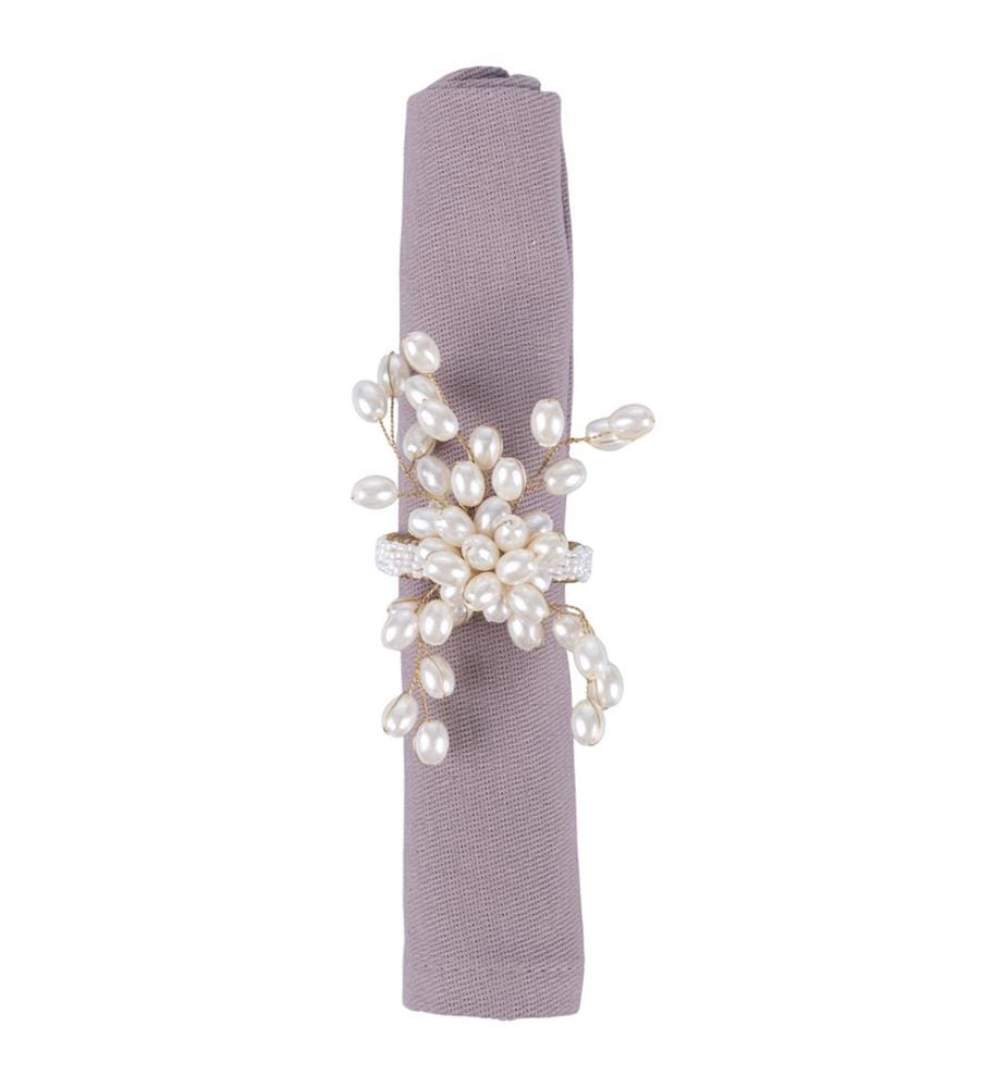 Anello P Servietten „Blume/Perlen“