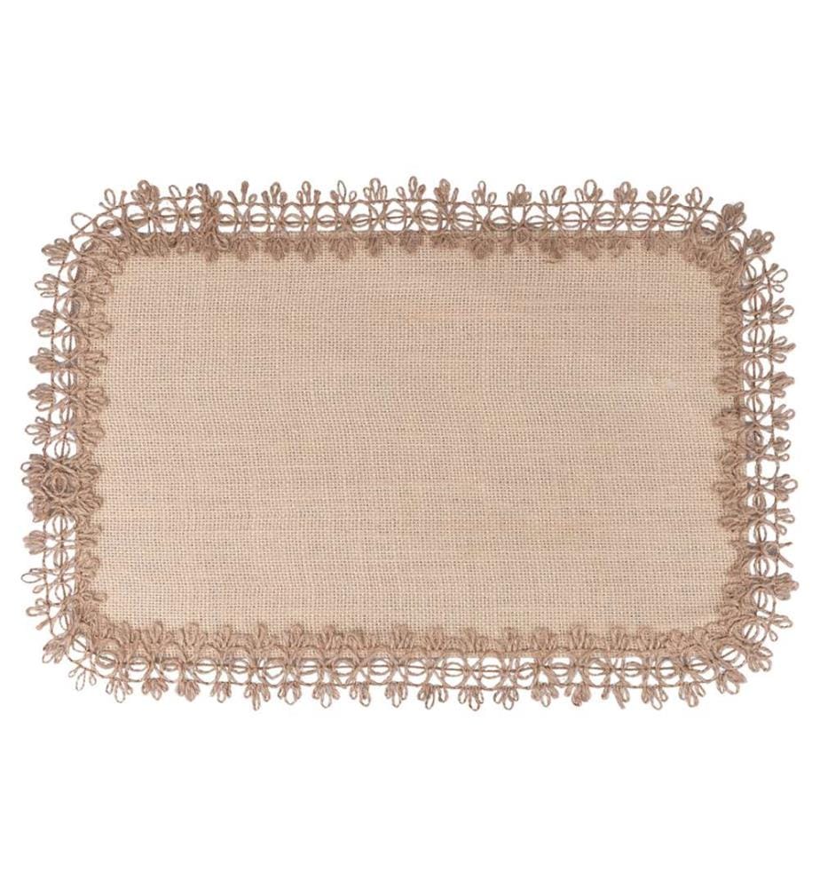 Rechteckiges Tischset aus Jute - Braun / Beige