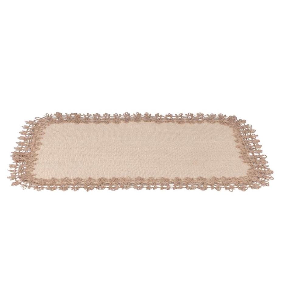 Rechteckiges Tischset aus Jute - Braun / Beige
