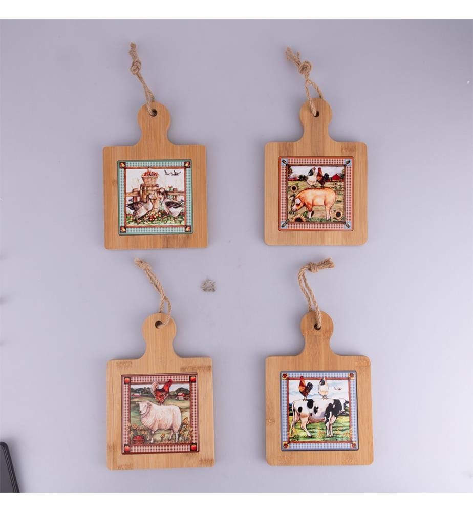 4er-Set Schneidebretter - Holz