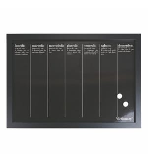 Magnettafel Woche mit Magneten und Marker 40x60 cm - Schwarz
