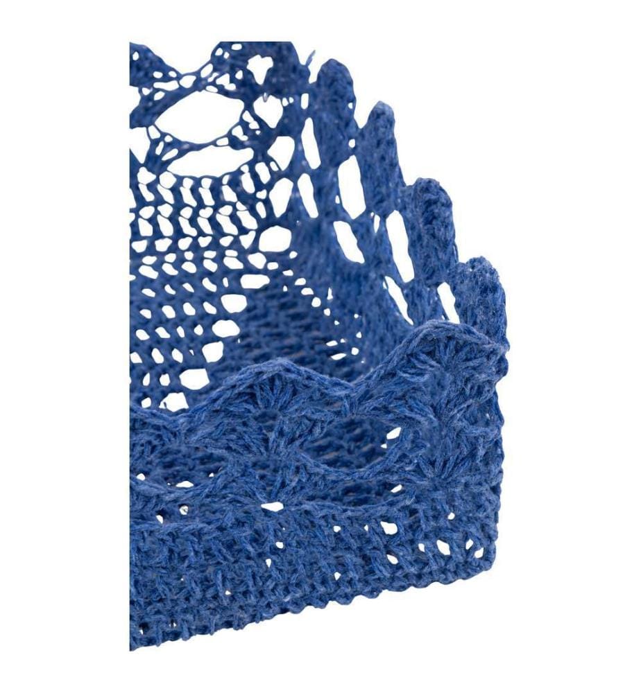 Crochet basket - 30.5 x 19 x 8 cm / Light blue ocean