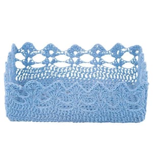 Häkelkorb - 24 x 16 x 8 cm / Blue Ocean