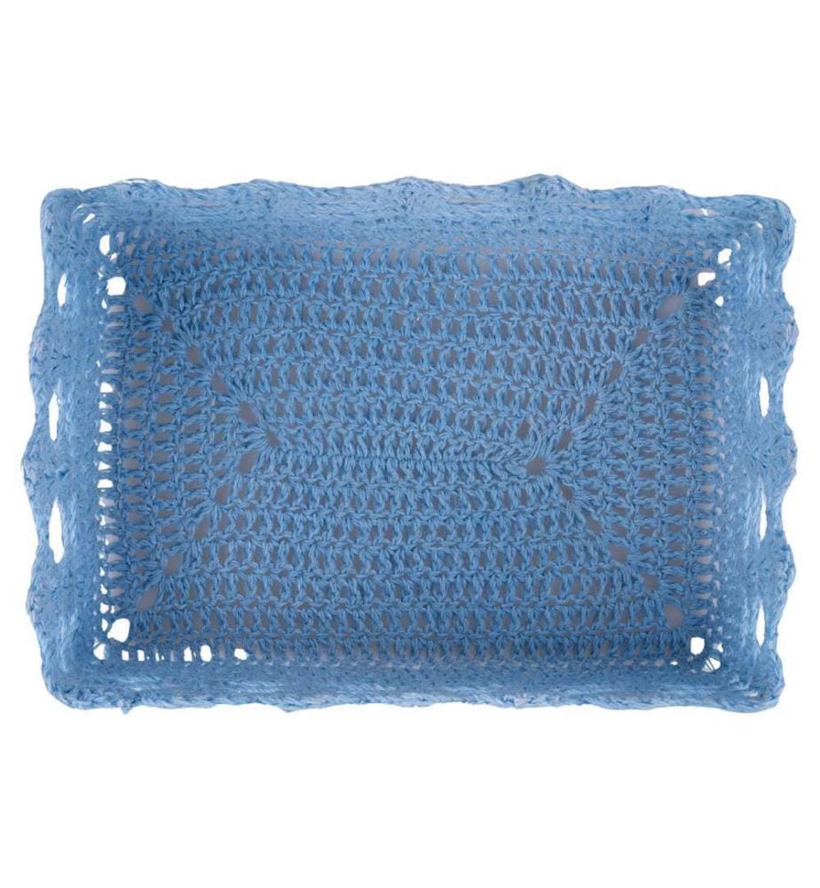 Cestino all'uncinetto - 24 x 16 x 8 cm / Oceano Blu