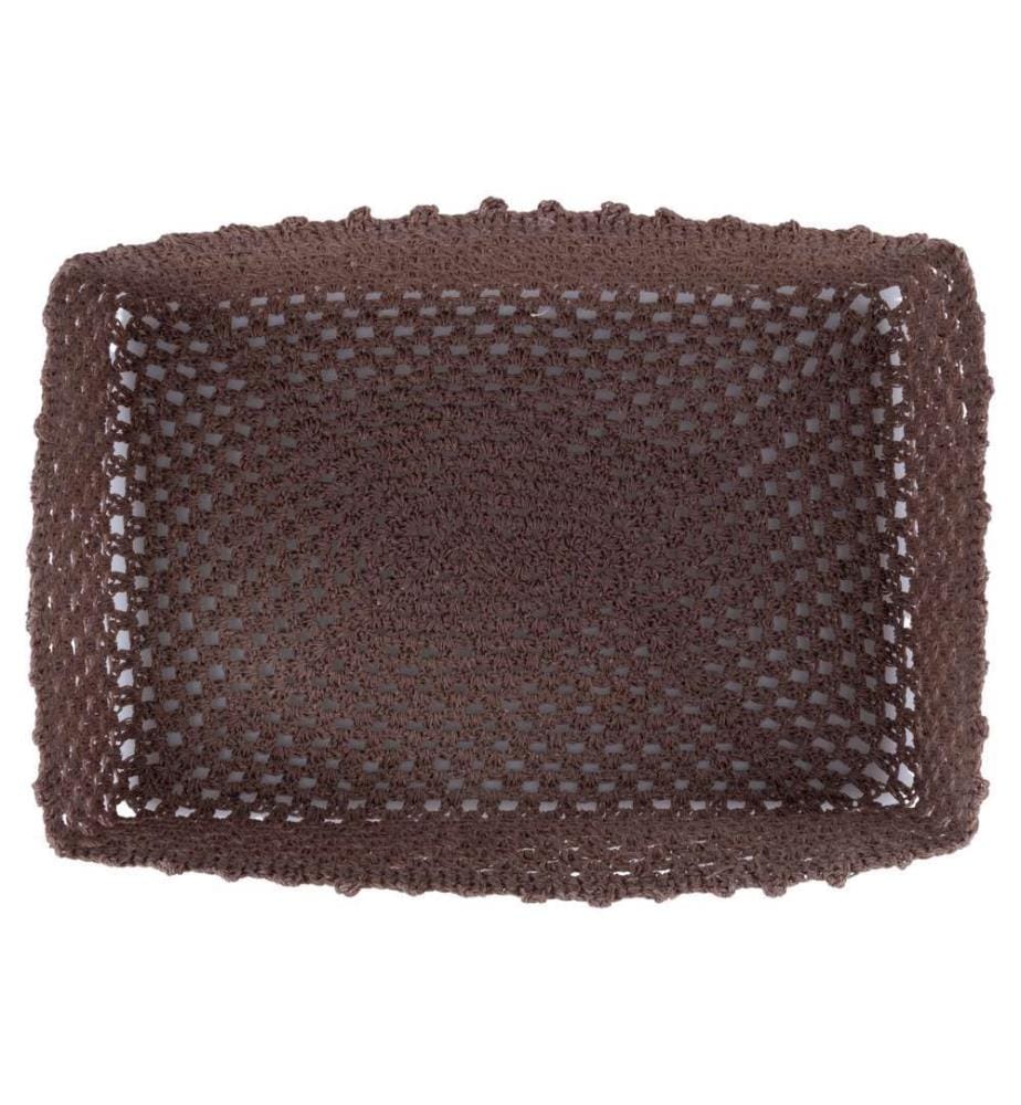 Häkelkorb - 36 x 25 x 8 cm / Schokolade / Beige