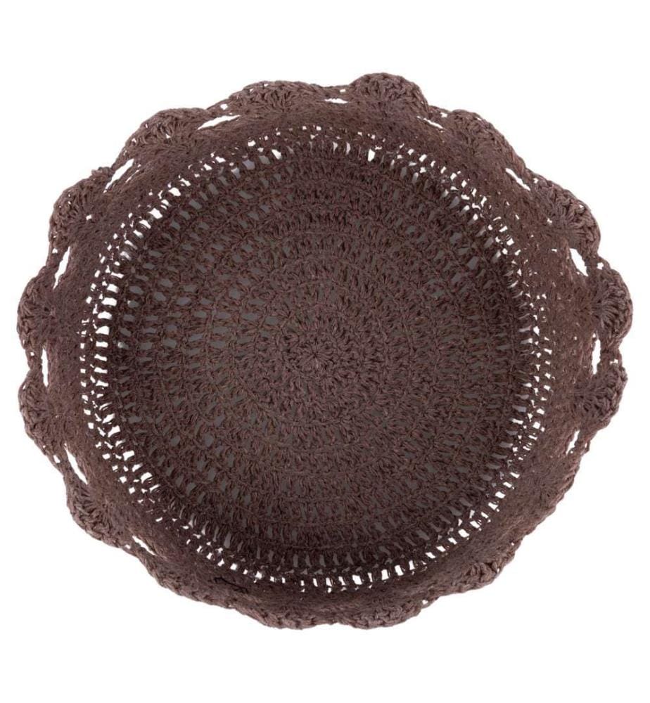 Panier crochet - Ø 21 x 8 cm / Chocolat / Beige