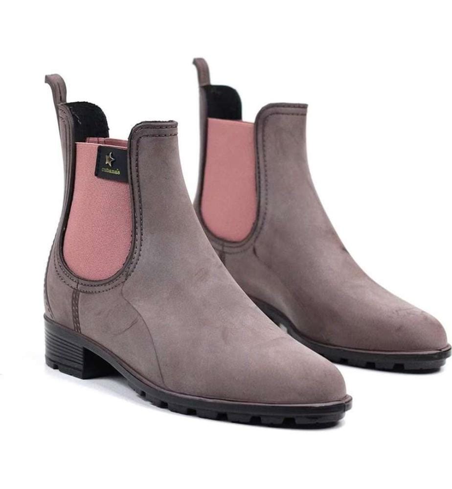 Boots Rainy Velours - Dunkelrosa