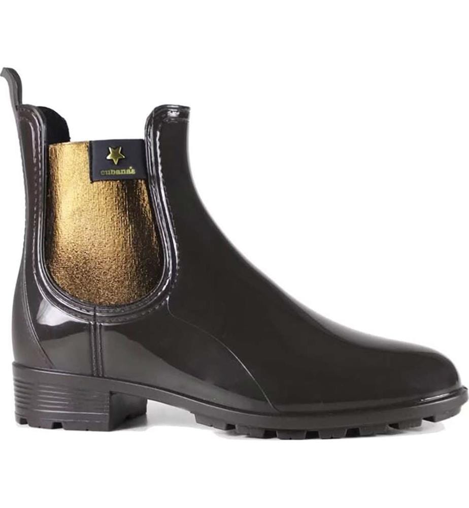 Rainy Shiny Stiefeletten - Schwarz und Gold