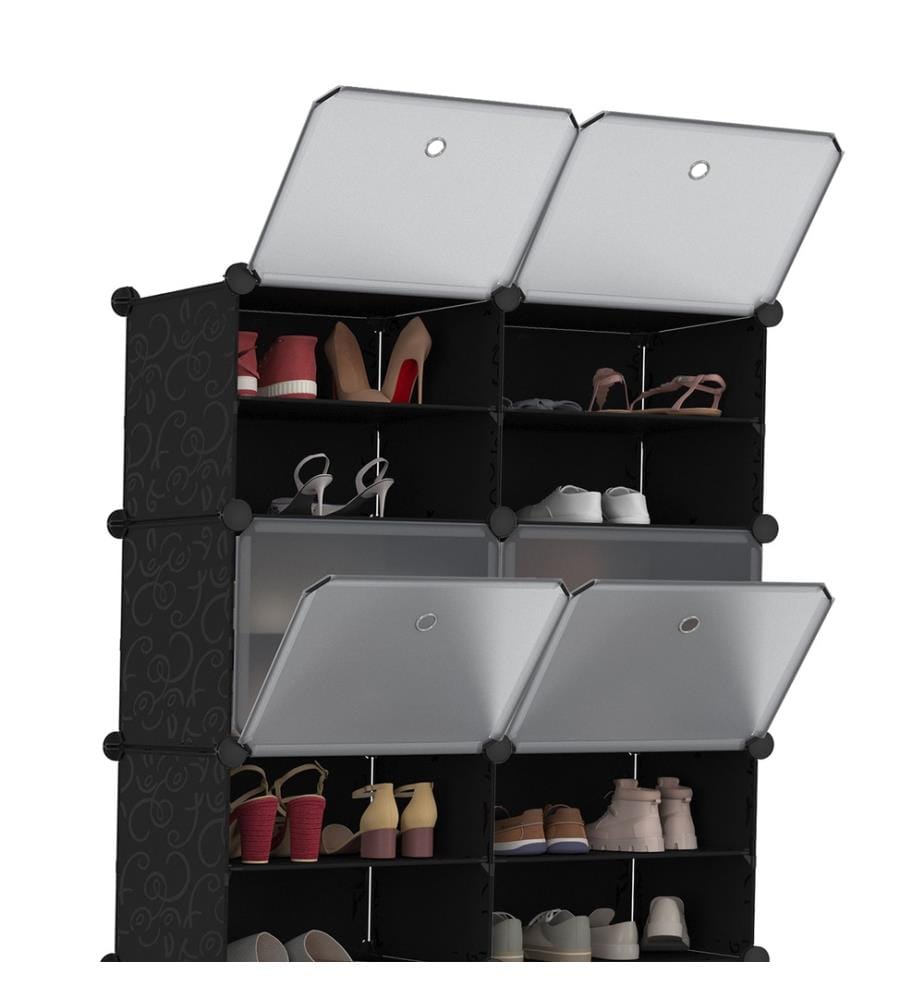 Schuhschrank 83 x 32 x 122 cm - Schwarz