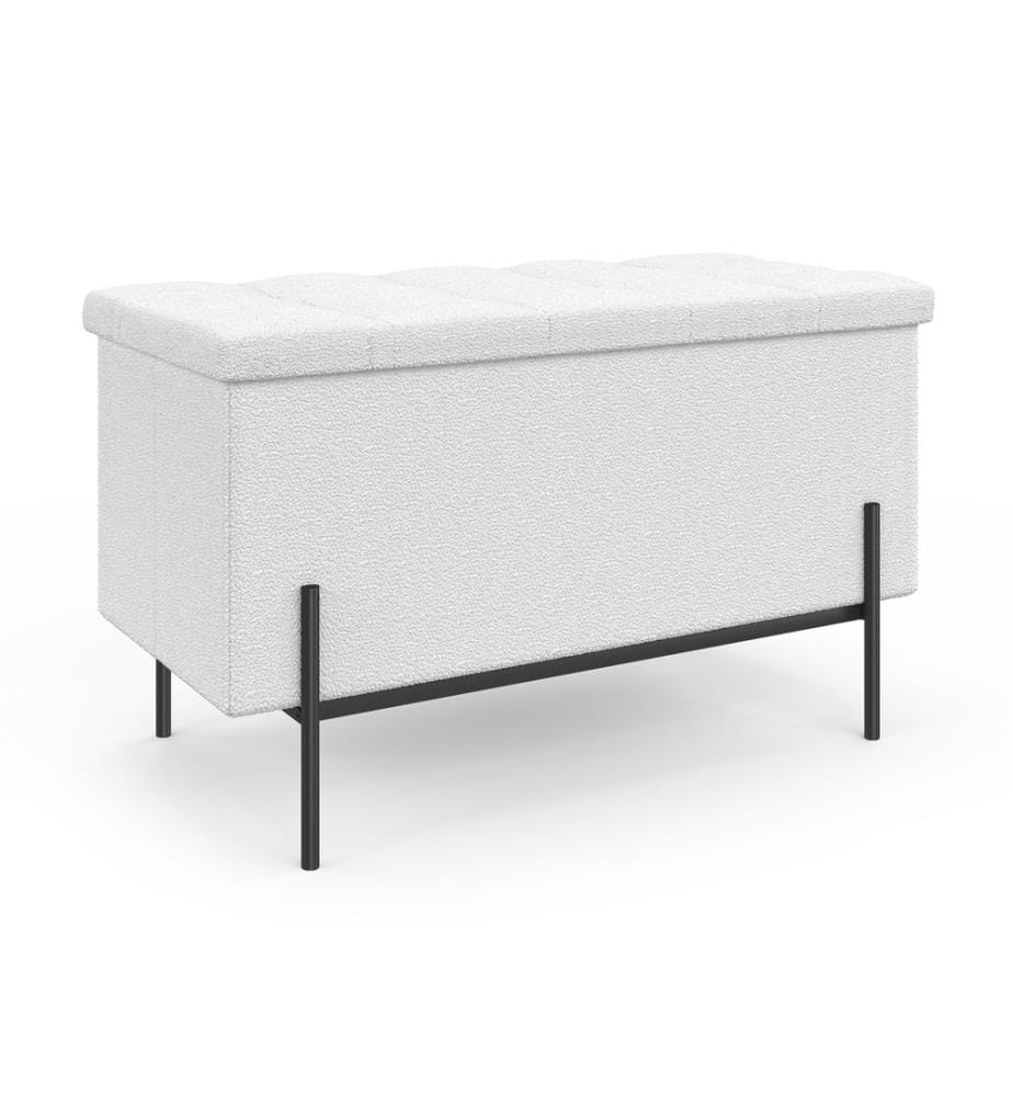 Truhenbank mit goldenen Füssen Loan 76 cm - Weiss