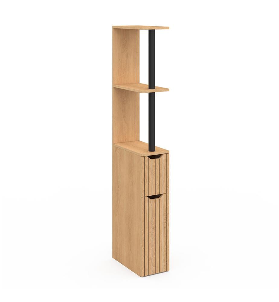 Colonna bagno con ripiani + 2 ante Faustine - Marrone