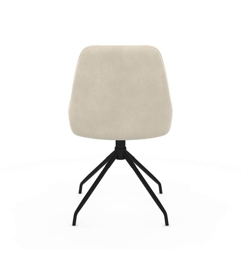 4er-Set Stühle Olivia Drehbare Sitzfläche Creme Metallfüsse - Creme