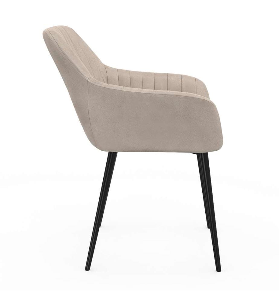 Set di 2 sedie Ariana con braccioli - Taupe e nero