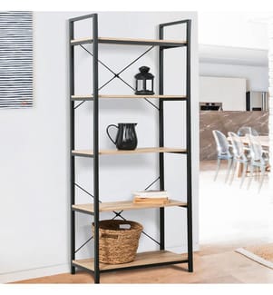 Memphis Industrial Regal 5 Ebenen - 170 cm - Braun und Schwarz