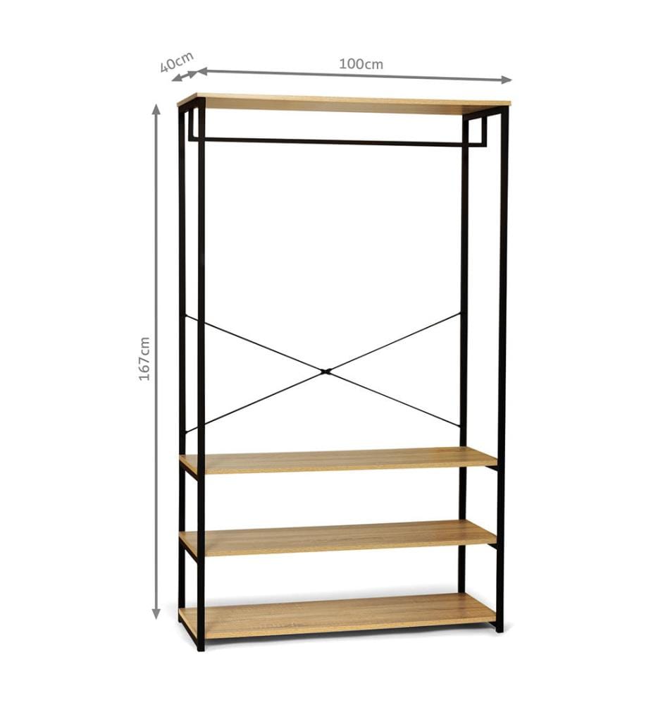 Dressing room - 90x40x167cm - Light brown and black