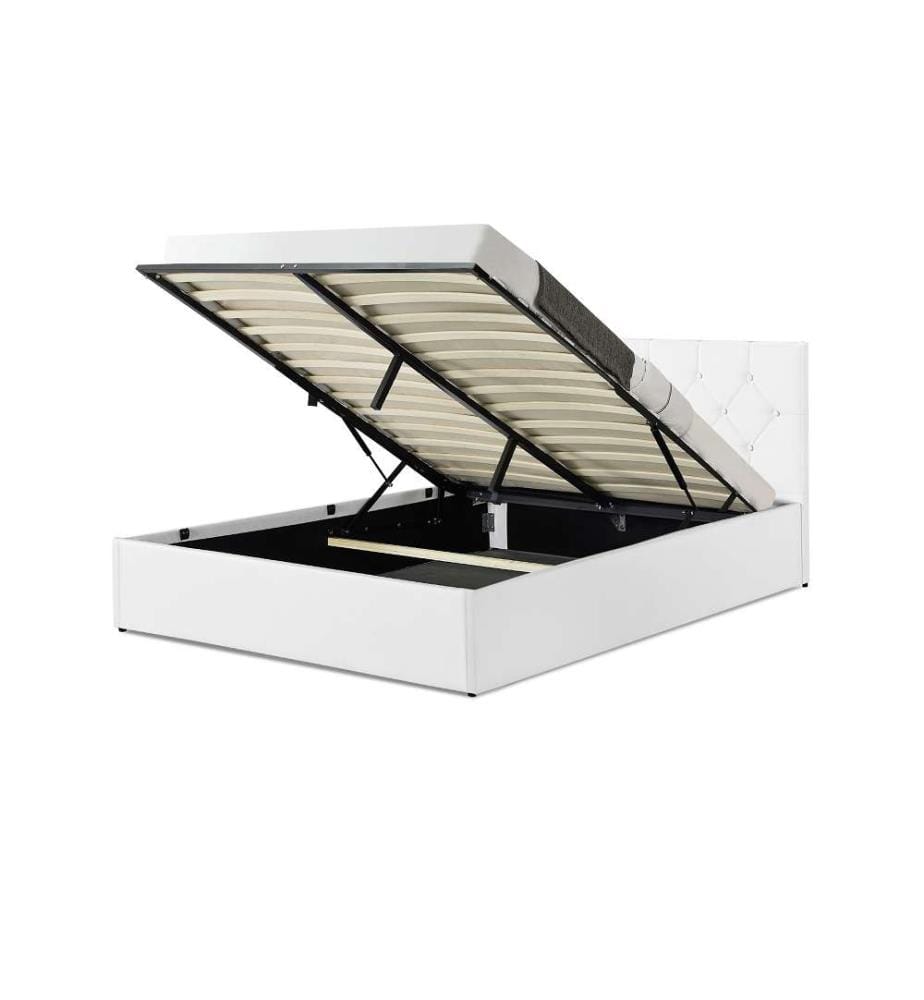 Lit Coffre avec Sommier Hannah 160x200cm - Blanc