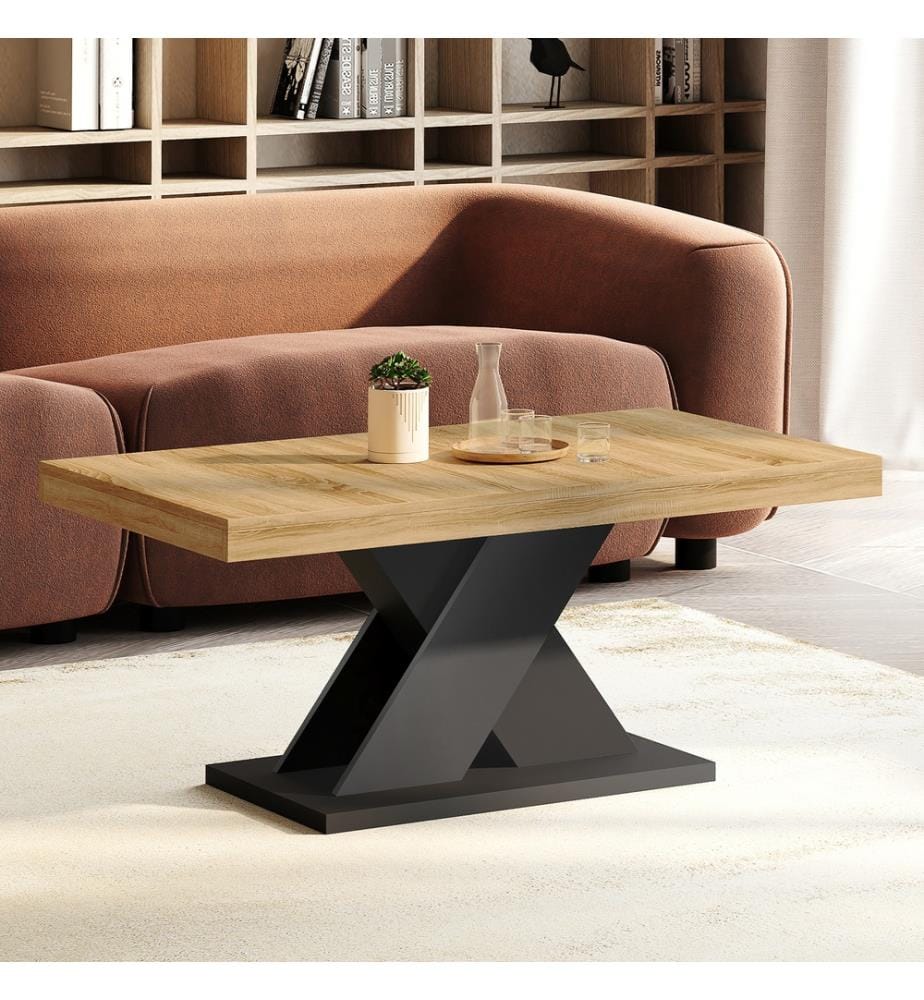 Table Basse Alexia 100 cm - Bois et Noir