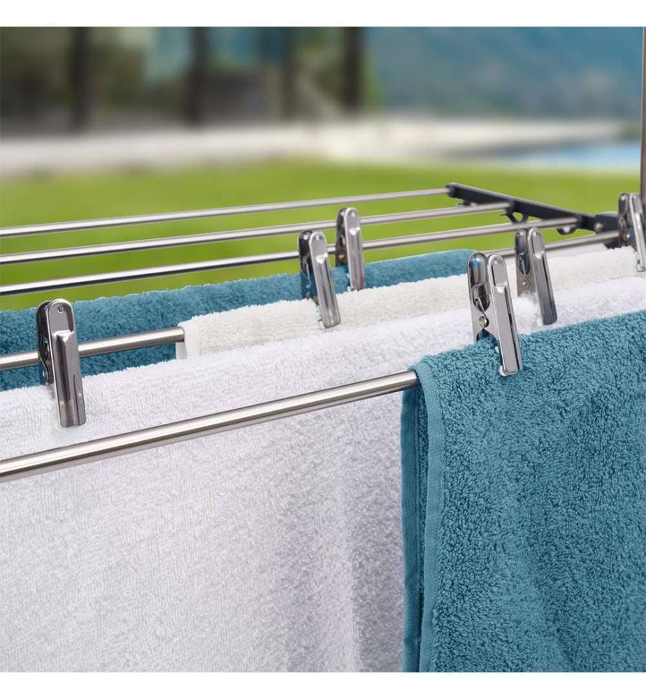 Set da lavanderia - 20 grucce + 30 mollette per abiti - Grigio