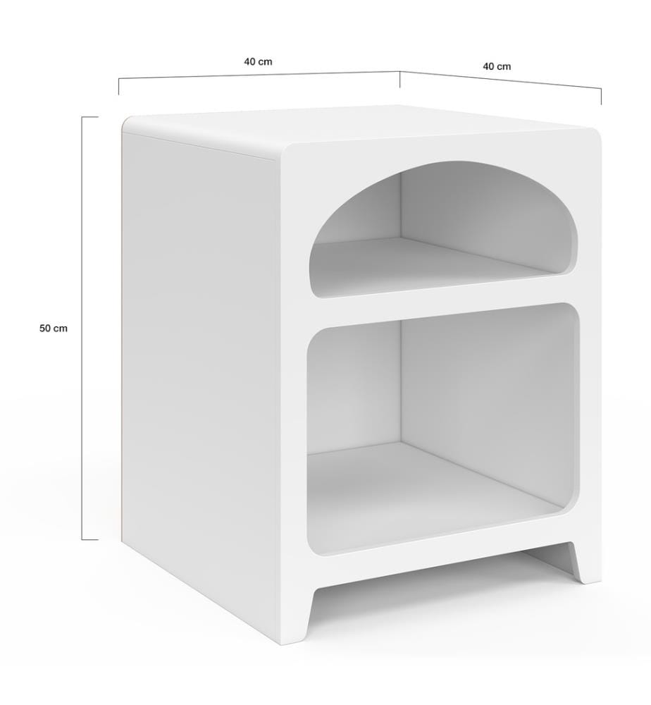Set di 2 comodini organici bianchi