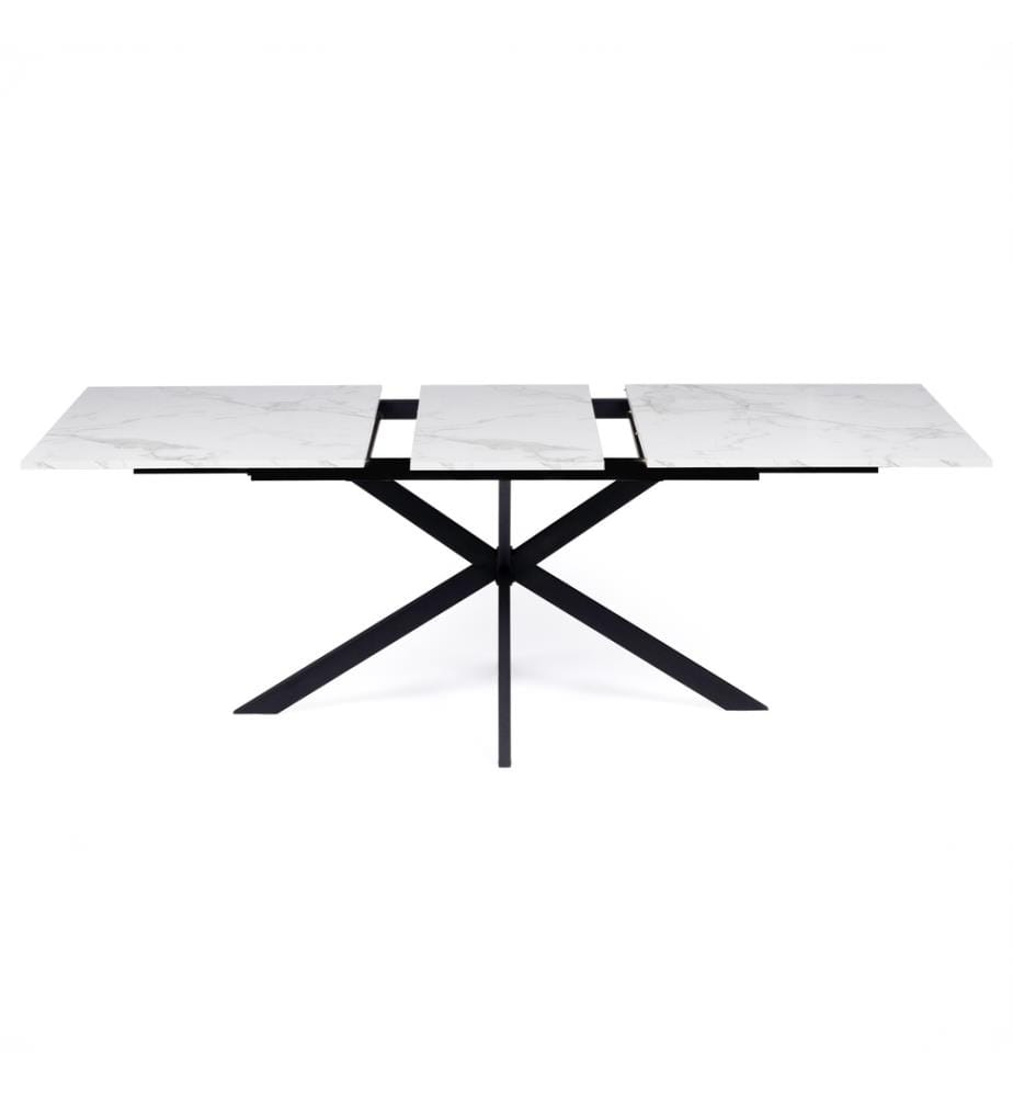 Ausziehbarer Tisch Glam 160-200cm - Weiss und Schwarz