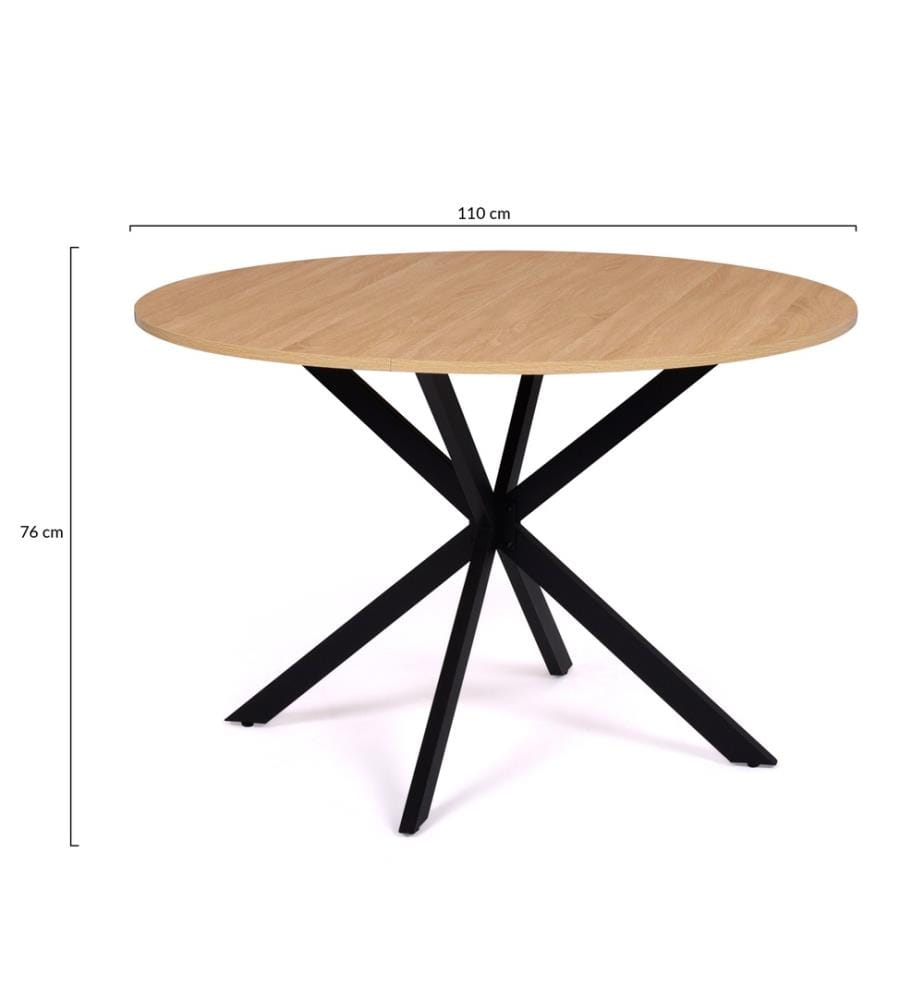 Esstisch Soline 110 cm - Braun und Schwarz