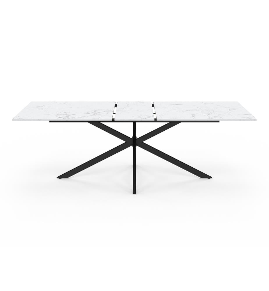 Table Repas Extensible Glam 200-240cm - Blanc et Noir