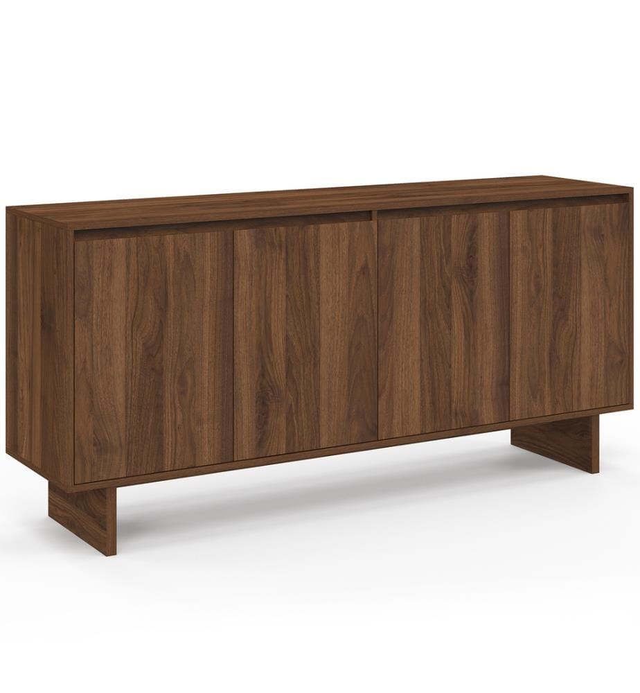 Buffet Yumi 4 portes effet noyer L160cm